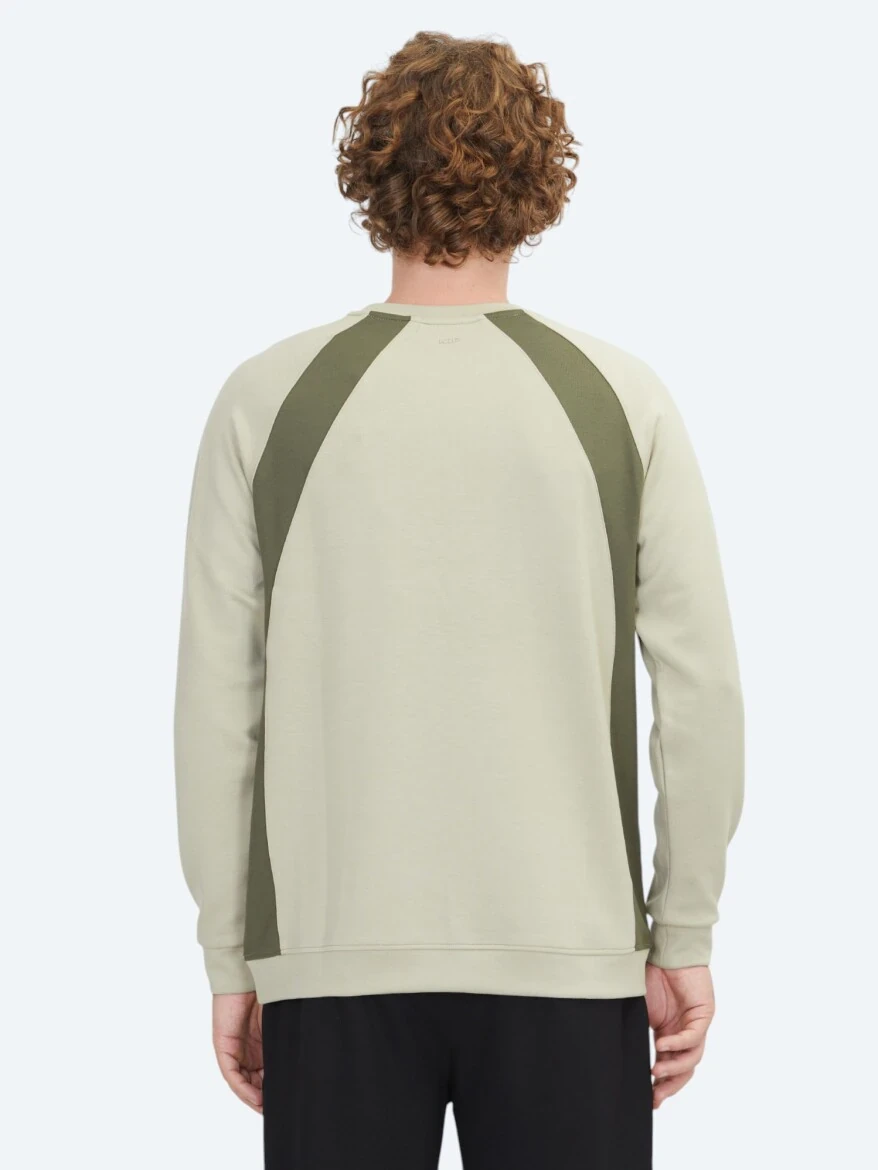 Açık Haki Bisiklet Yaka Sweatshırt - 5