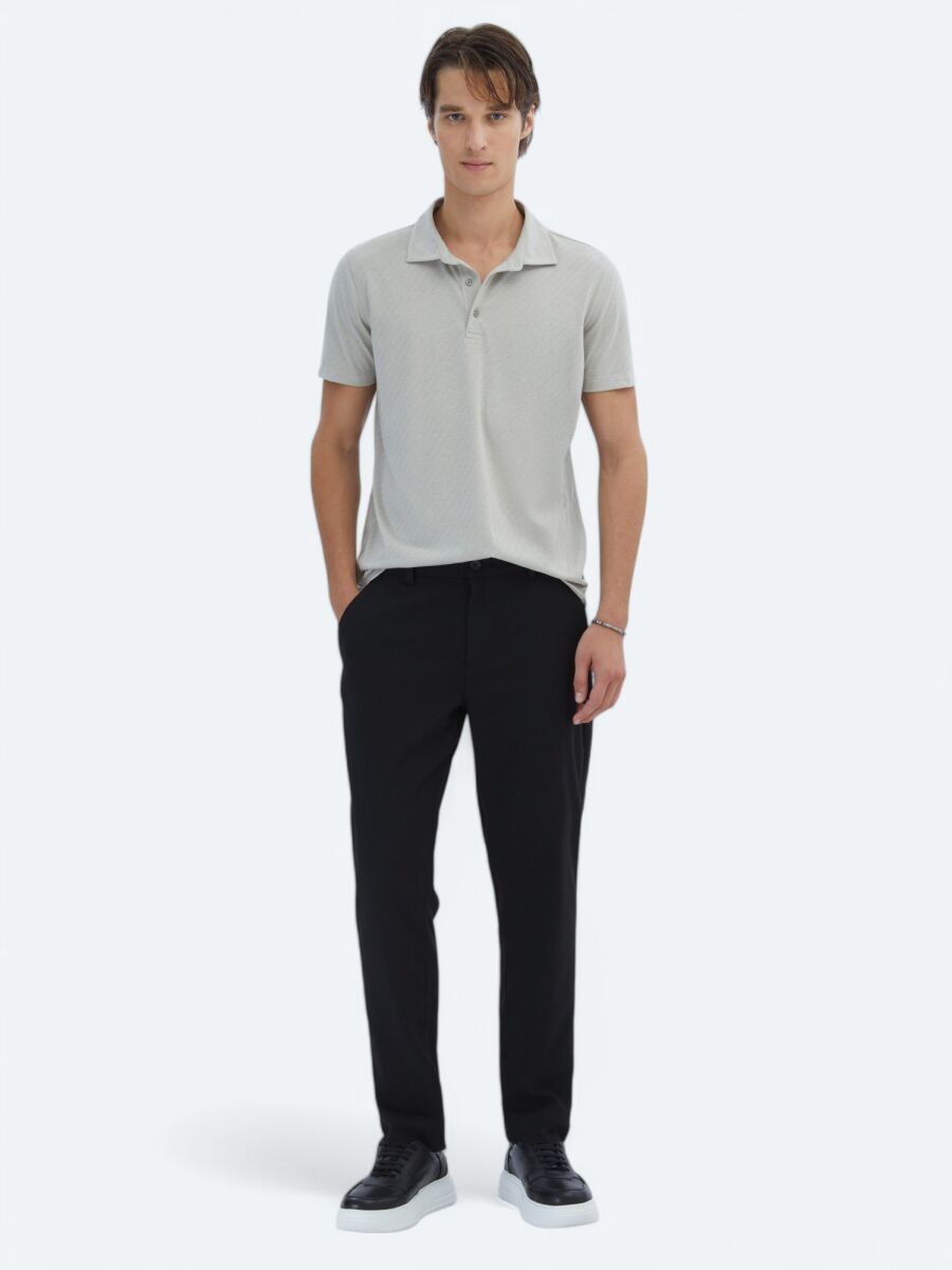 Açık Haki Desenli Polo Yaka T-Shirt - 2