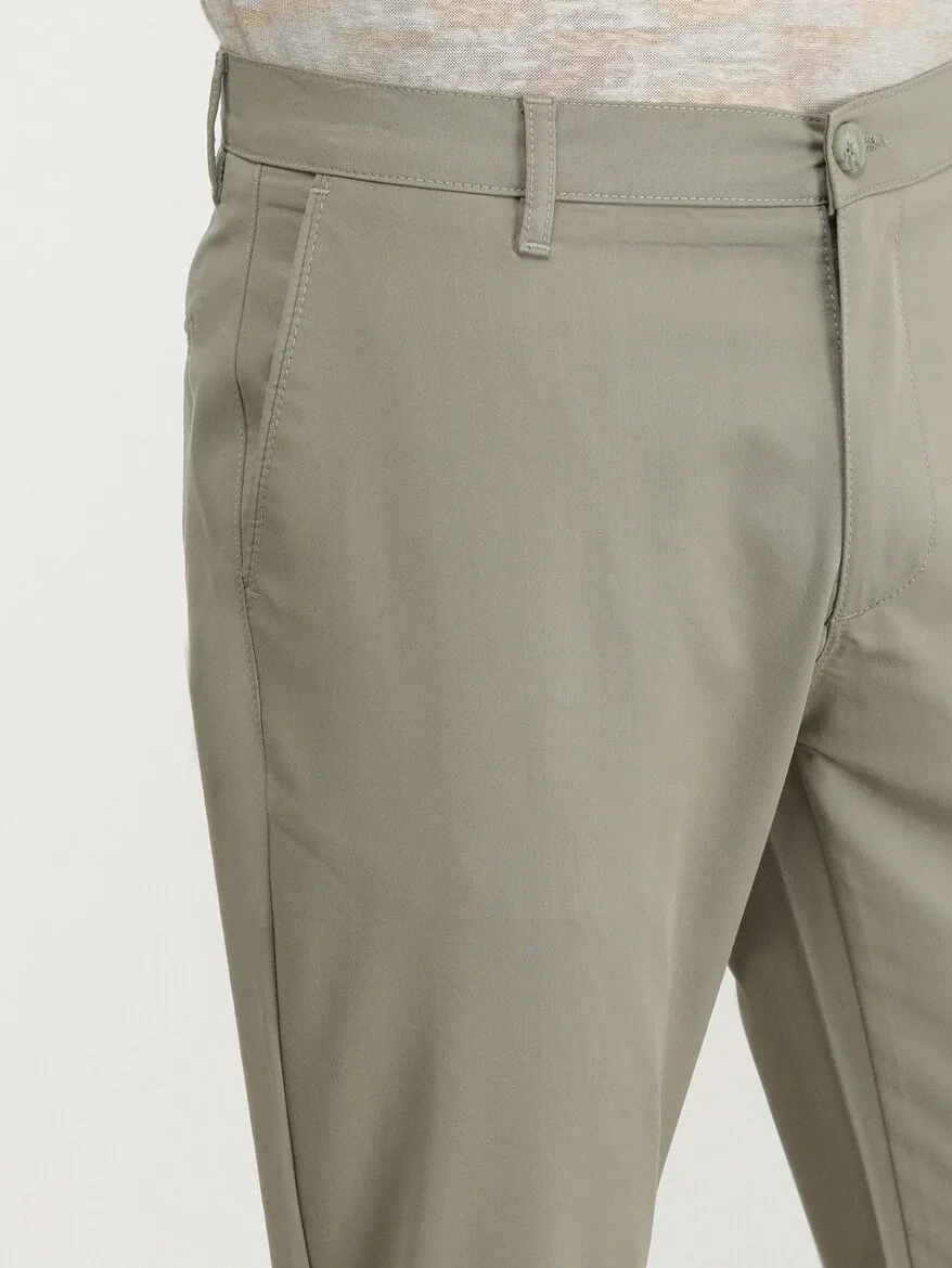 Açık Haki Dokuma Slim Fit Casual Pantolon - 3