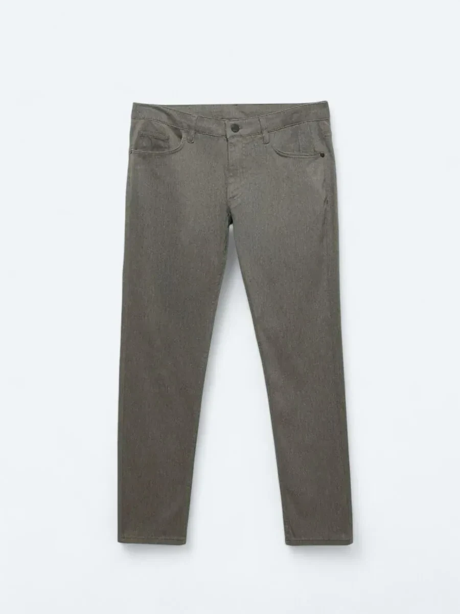 Açık Kahve Dokuma Slim Fit Casual Pamuk Karışımlı Pantolon - 6