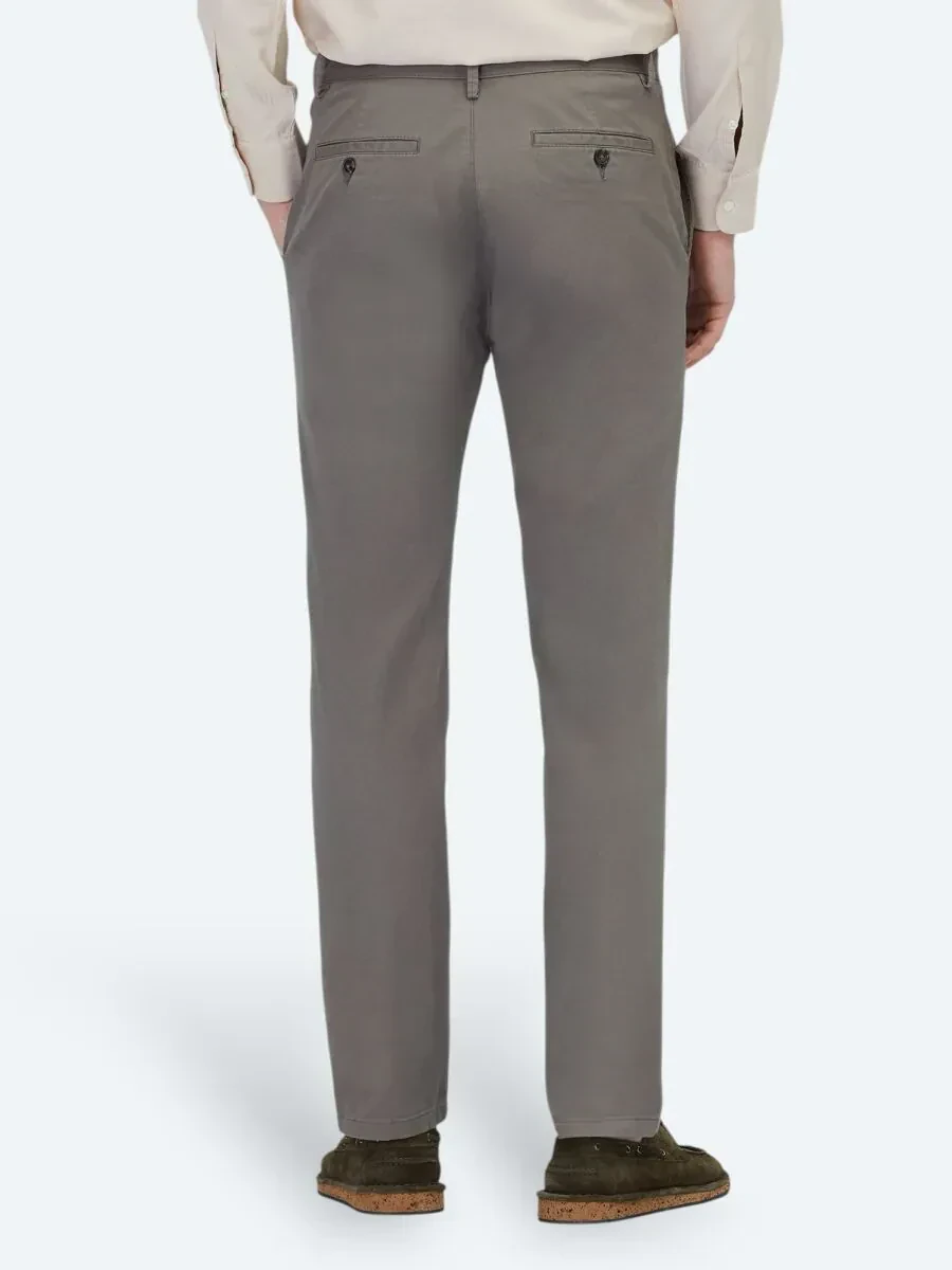 Açık Kahve Düz Dokuma Regular Fit Casual Pamuk Karışımlı Pantolon - 4