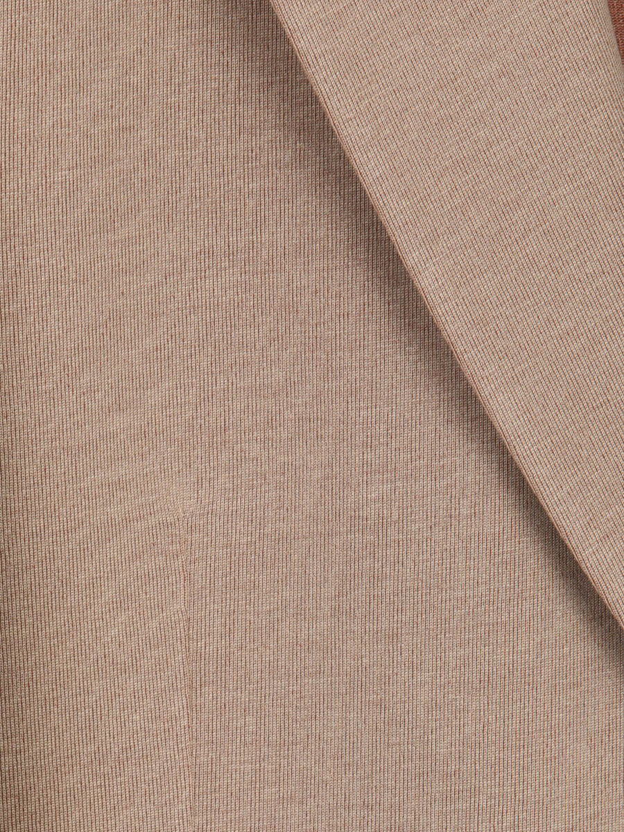 Açık Kahve Düz Modern Fit Pamuk Karışımlı Örme Ceket - 10