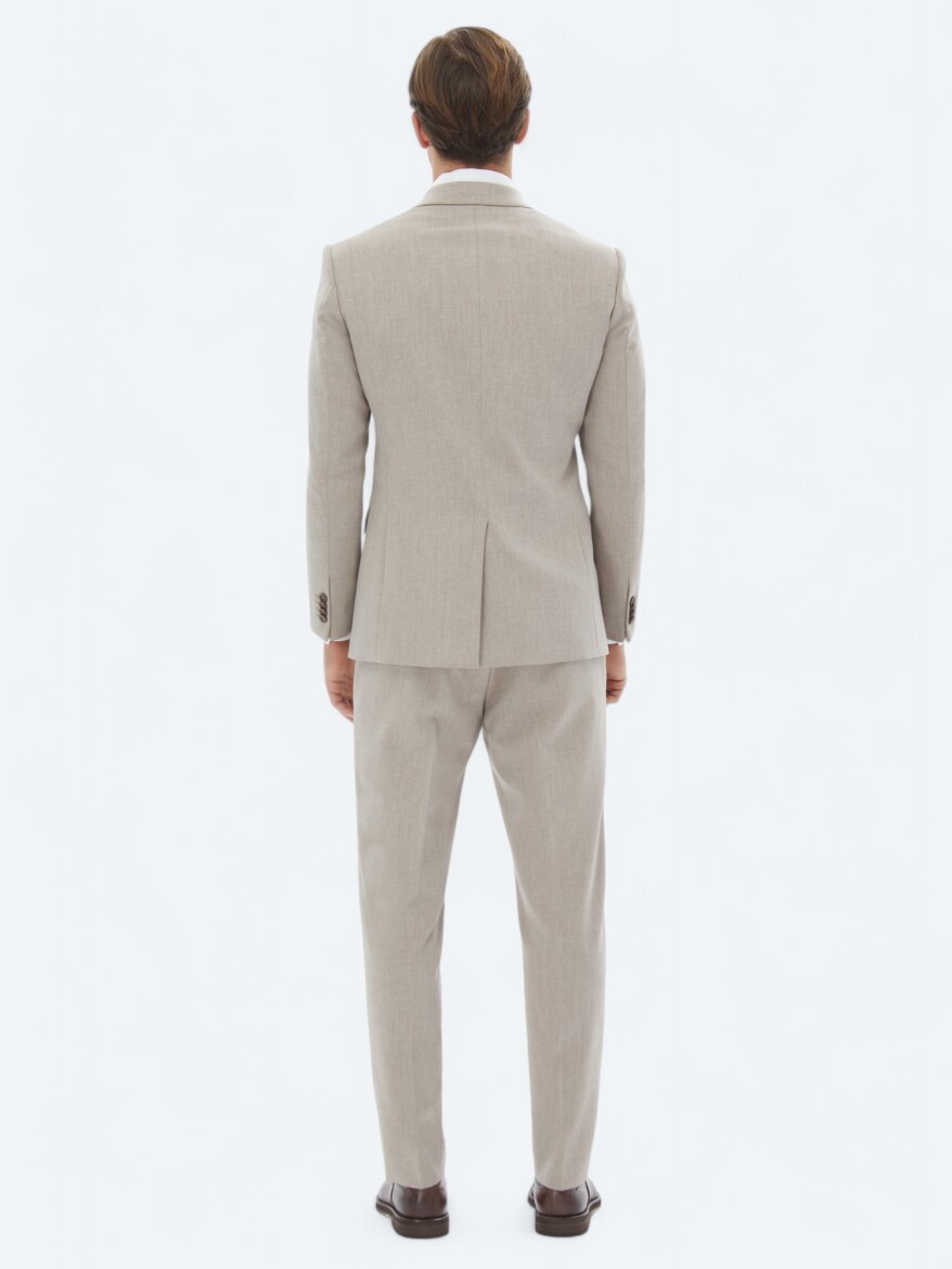 Açık Kahve Mikro Modern Fit Çevre Dostu Takım Elbise - 6