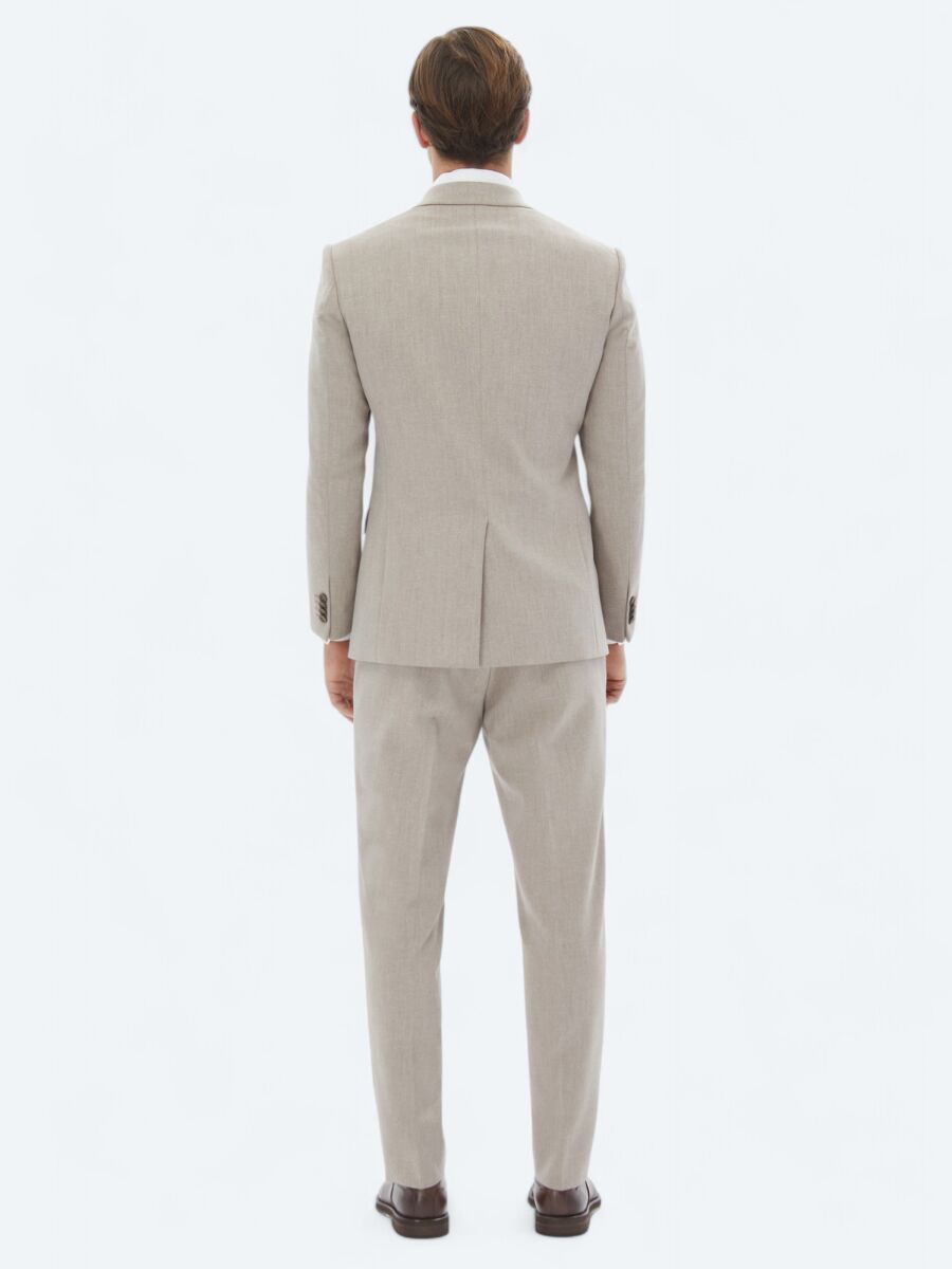 Açık Kahve Mikro Modern Fit Çevre Dostu Takım Elbise - 6