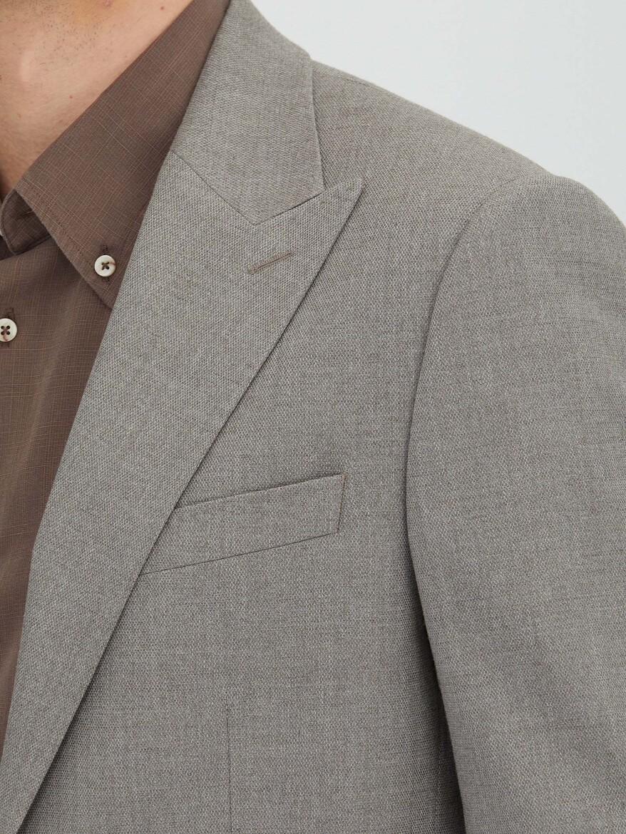 Açık Kahve Mikro Modern Fit Takım Elbise - 3