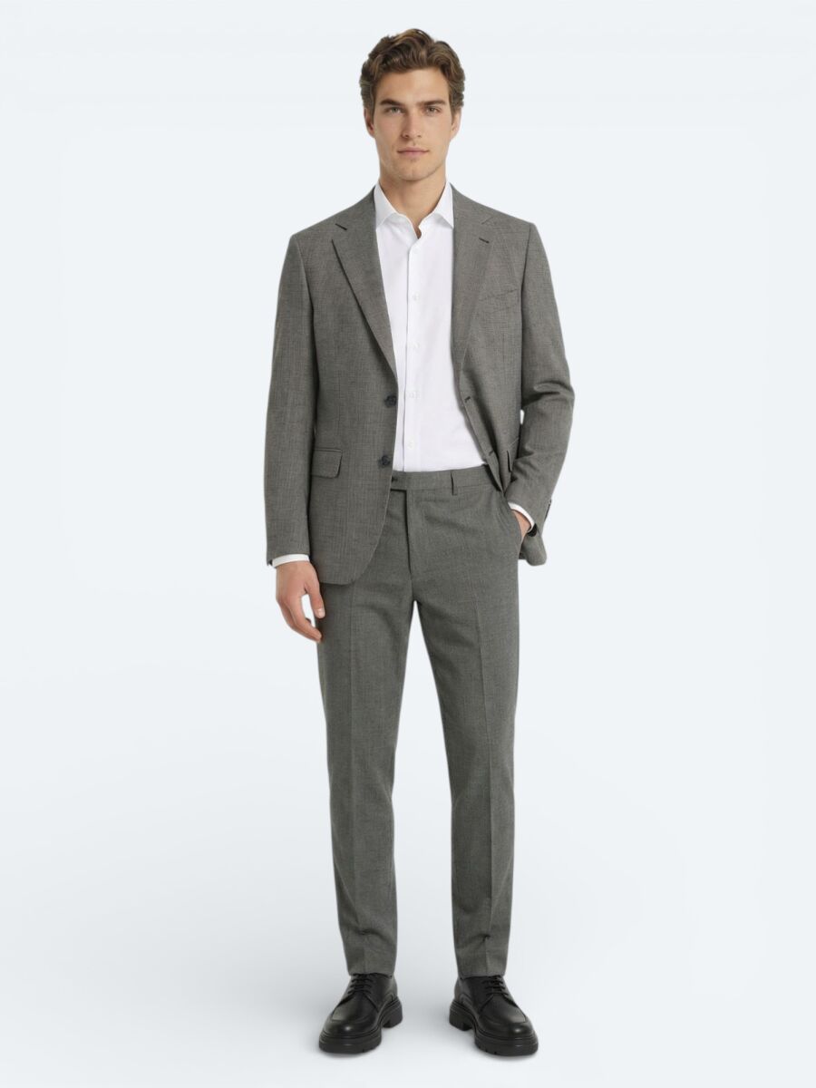 Açık Kahve Modern Fit Yün Karışımlı Takım Elbise - 3