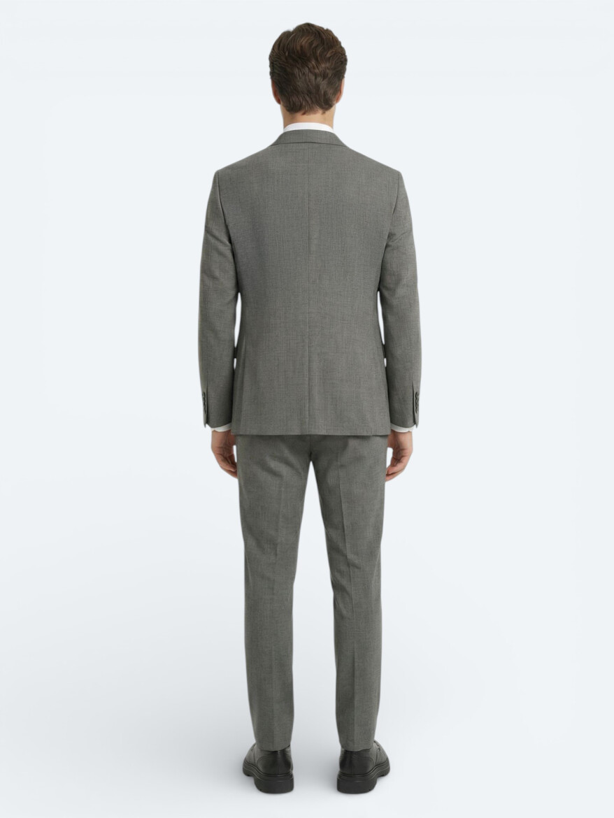 Açık Kahve Modern Fit Yün Karışımlı Takım Elbise - 4