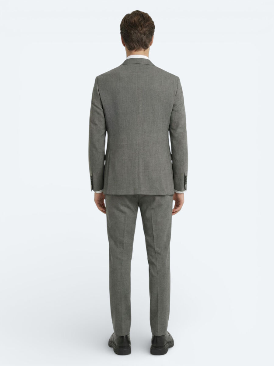 Açık Kahve Modern Fit Yün Karışımlı Takım Elbise - 4