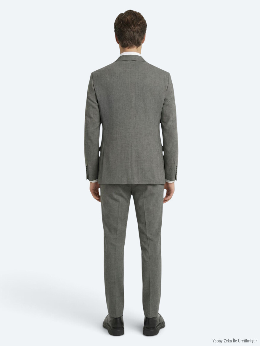 Açık Kahve Modern Fit Yün Karışımlı Takım Elbise - 3