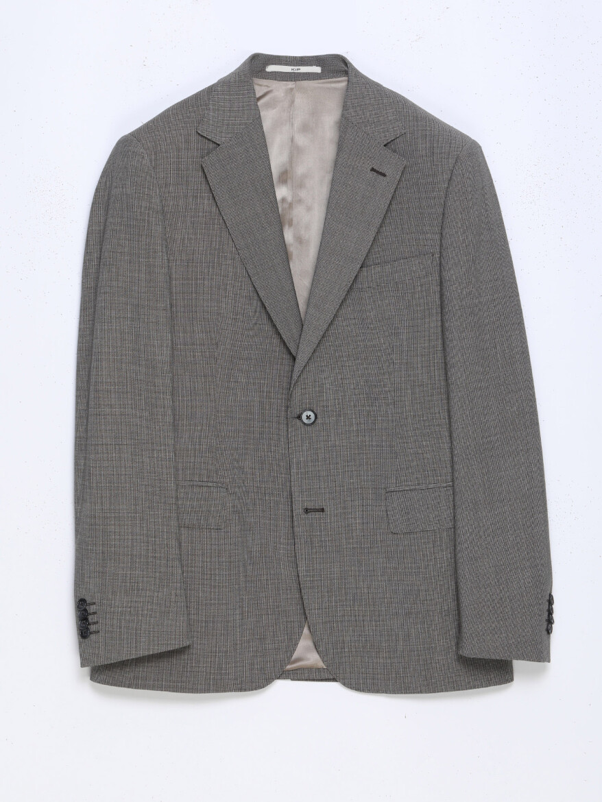 Açık Kahve Modern Fit Yün Karışımlı Takım Elbise - 6