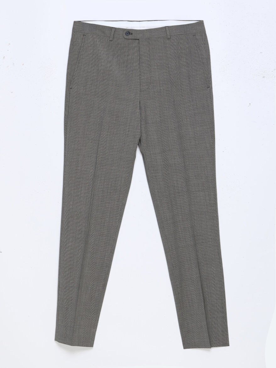 Açık Kahve Modern Fit Yün Karışımlı Takım Elbise - 7