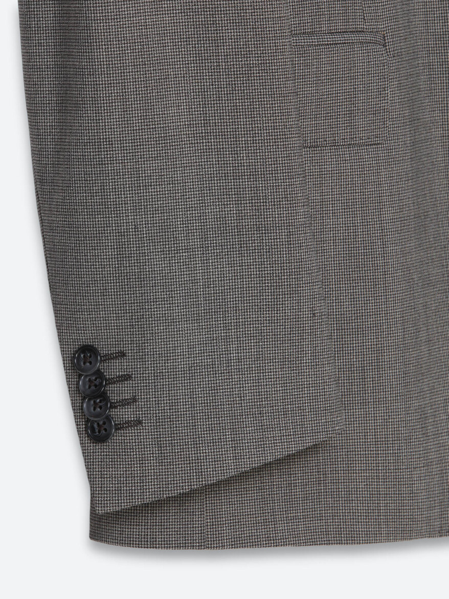 Açık Kahve Modern Fit Yün Karışımlı Takım Elbise - 9