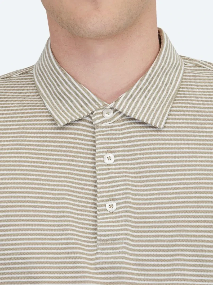 Açık Kahve Polo Yaka %100 Pamuk T-Shirt - 5