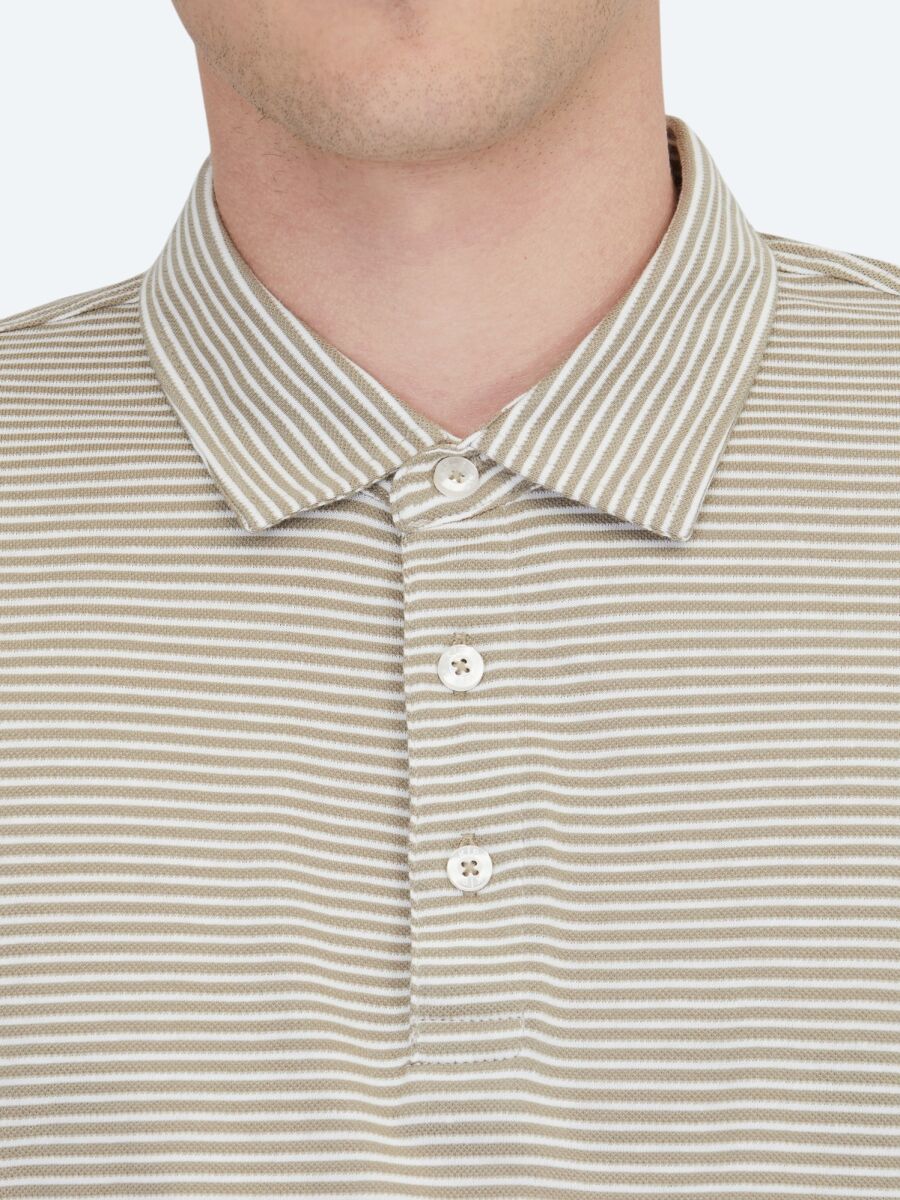 Açık Kahve Polo Yaka %100 Pamuk T-Shirt - 5