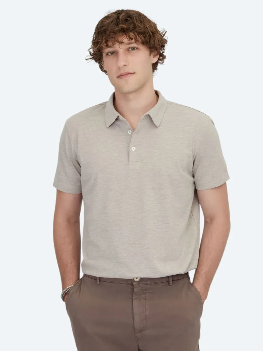 Açık Kahve Polo Yaka Pamuk Karışımlı T-Shirt - 1