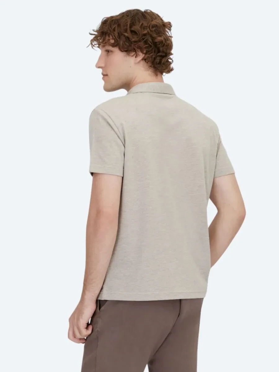 Açık Kahve Polo Yaka Pamuk Karışımlı T-Shirt - 5