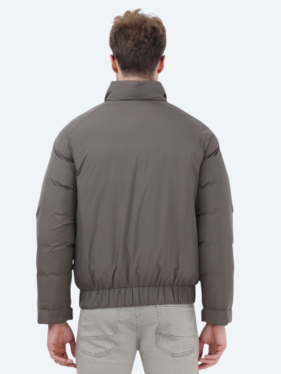 Açık Kahve Regular Fit Dik Yaka Casual Dokuma Mont - 5