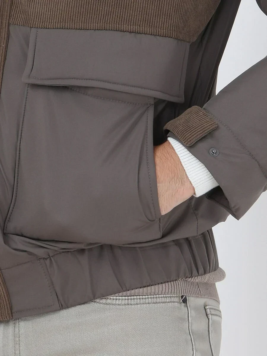 Açık Kahve Regular Fit Dik Yaka Casual Dokuma Mont - 4