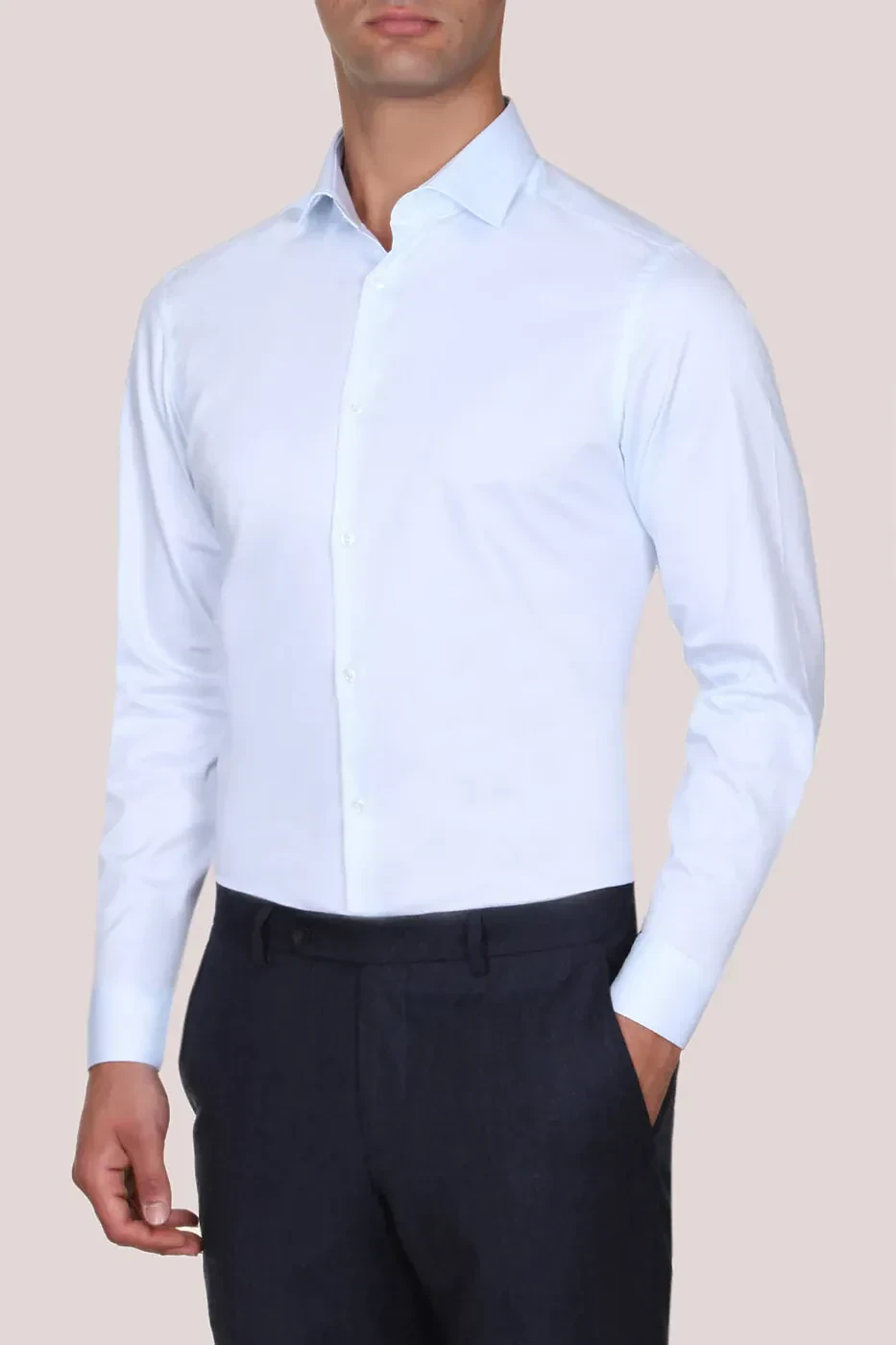 Açık Mavi %100 Pamuk Gömlek 