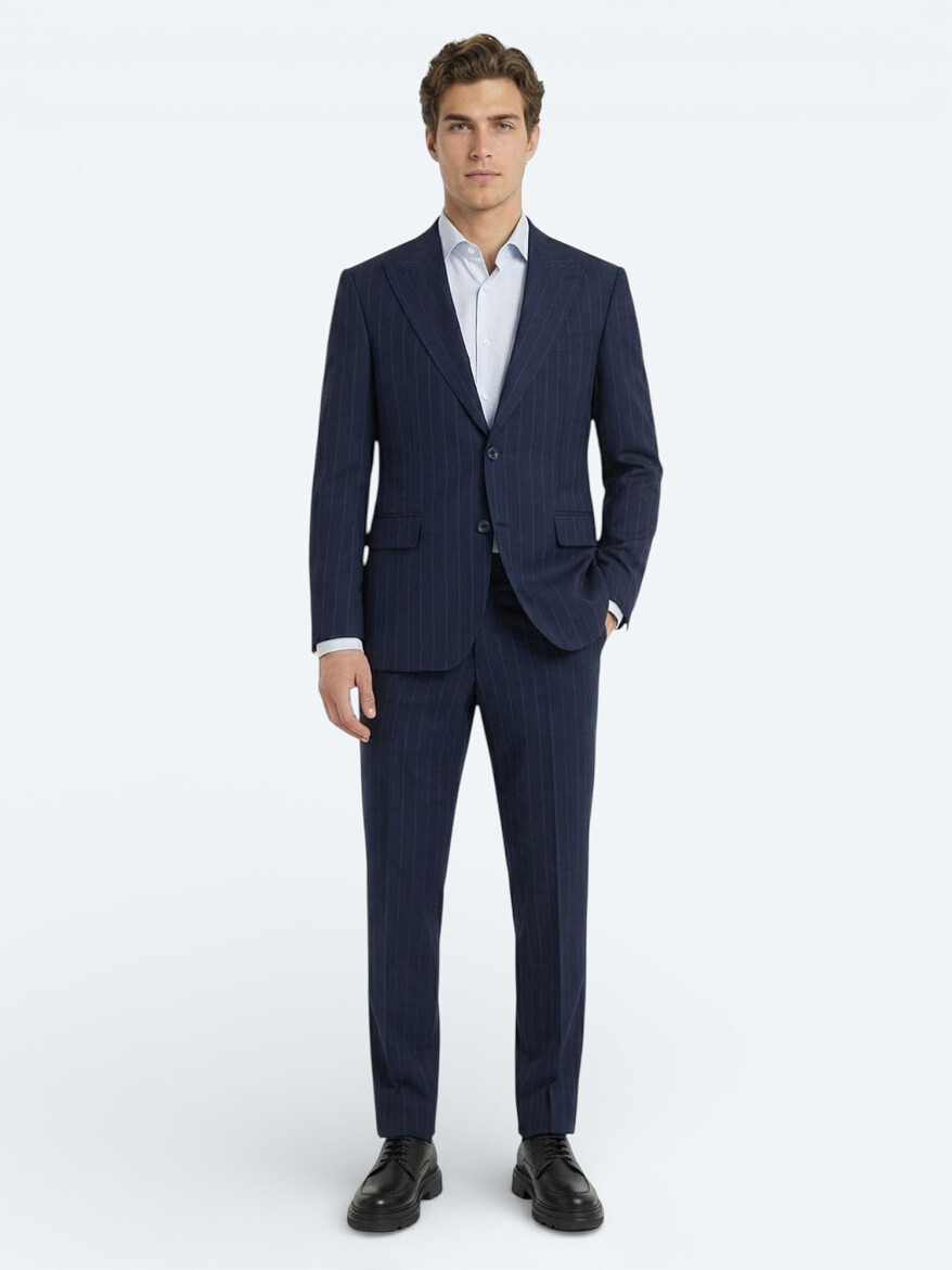 Açık Mavi Düz Slim Fit Dokuma Klasik %100 Pamuk Gömlek - 2