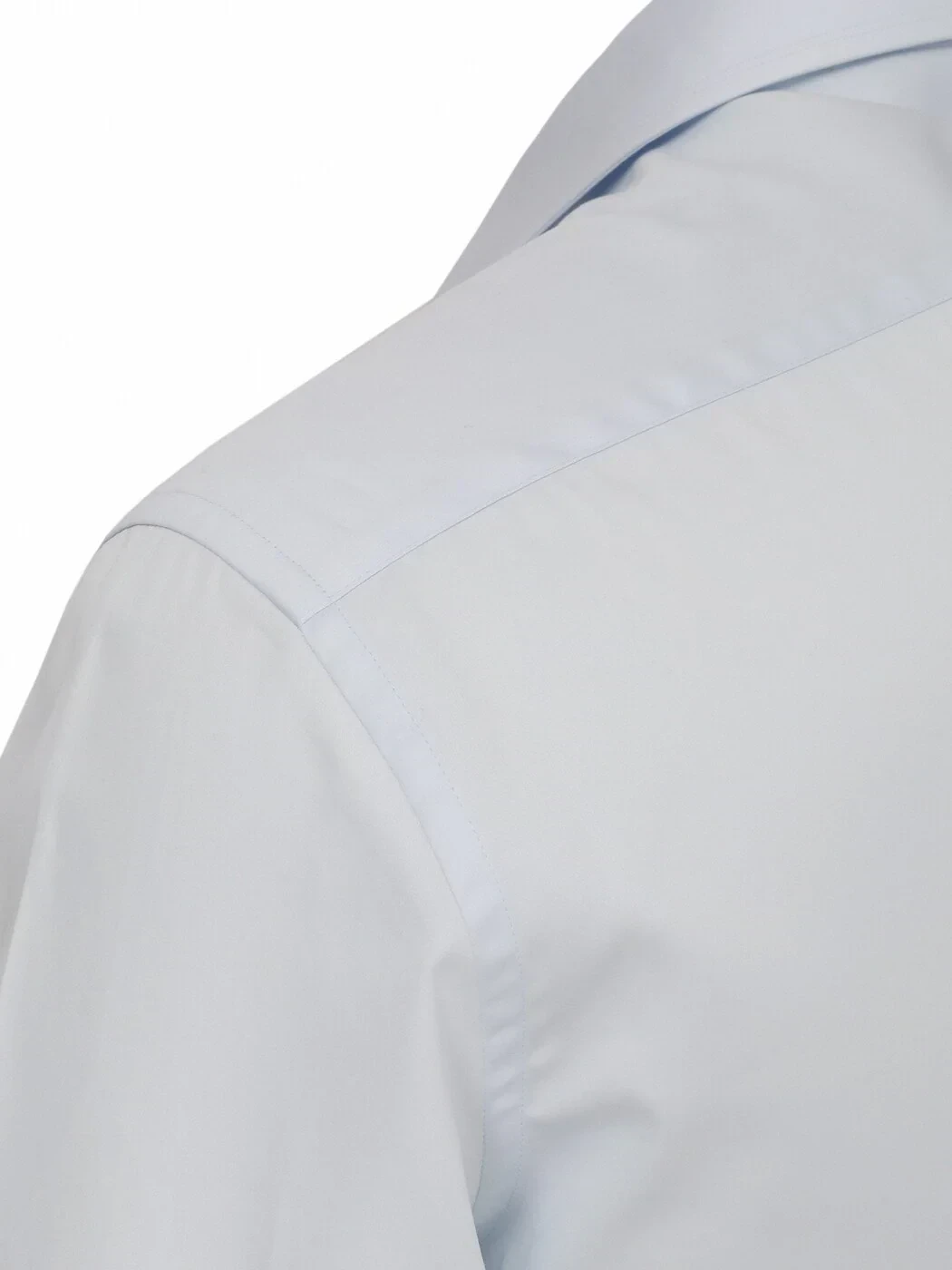 Açık Mavi Düz Slim Fit Dokuma Klasik %100 Pamuk Gömlek - 3