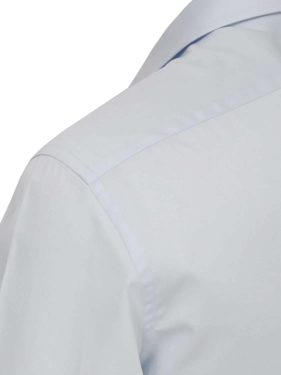 Açık Mavi Düz Slim Fit Dokuma Klasik %100 Pamuk Gömlek - 3