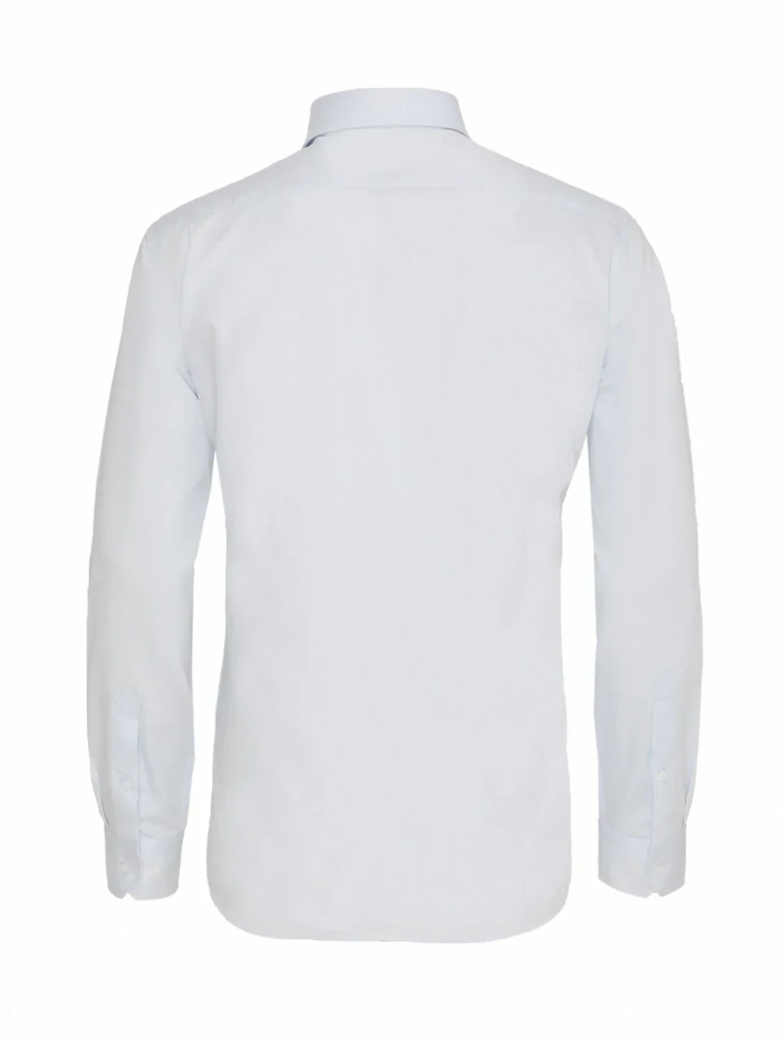 Açık Mavi Düz Slim Fit Dokuma Klasik %100 Pamuk Gömlek - 5