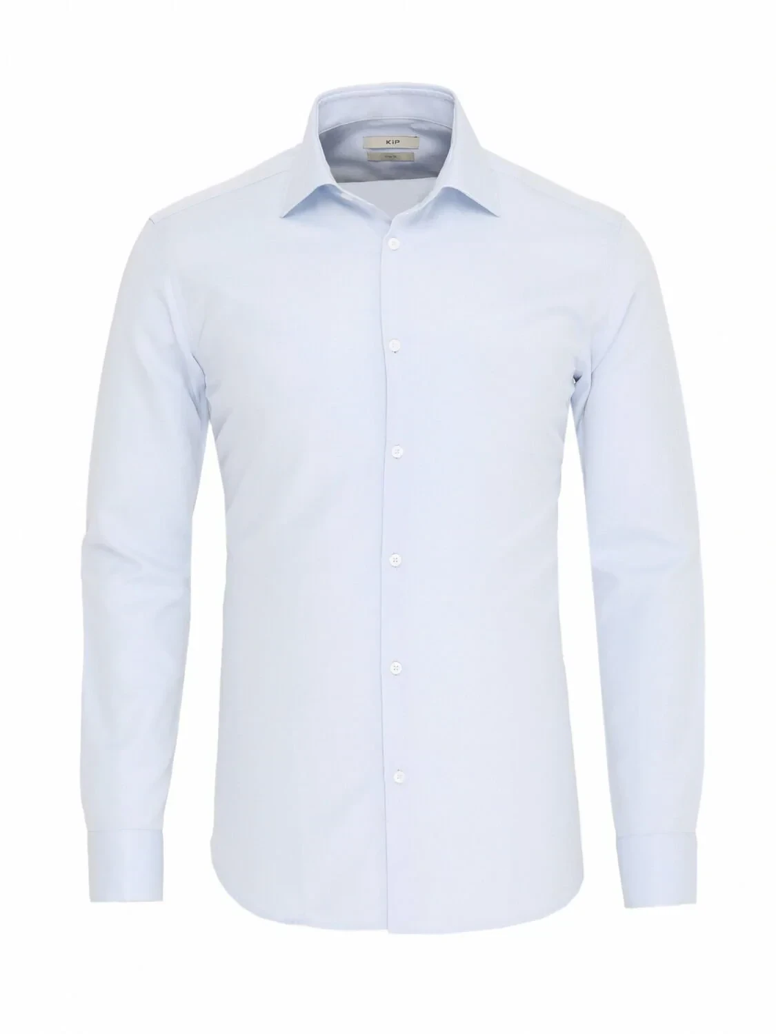 Açık Mavi Düz Slim Fit Dokuma Klasik Pamuk Karışımlı Gömlek - 1