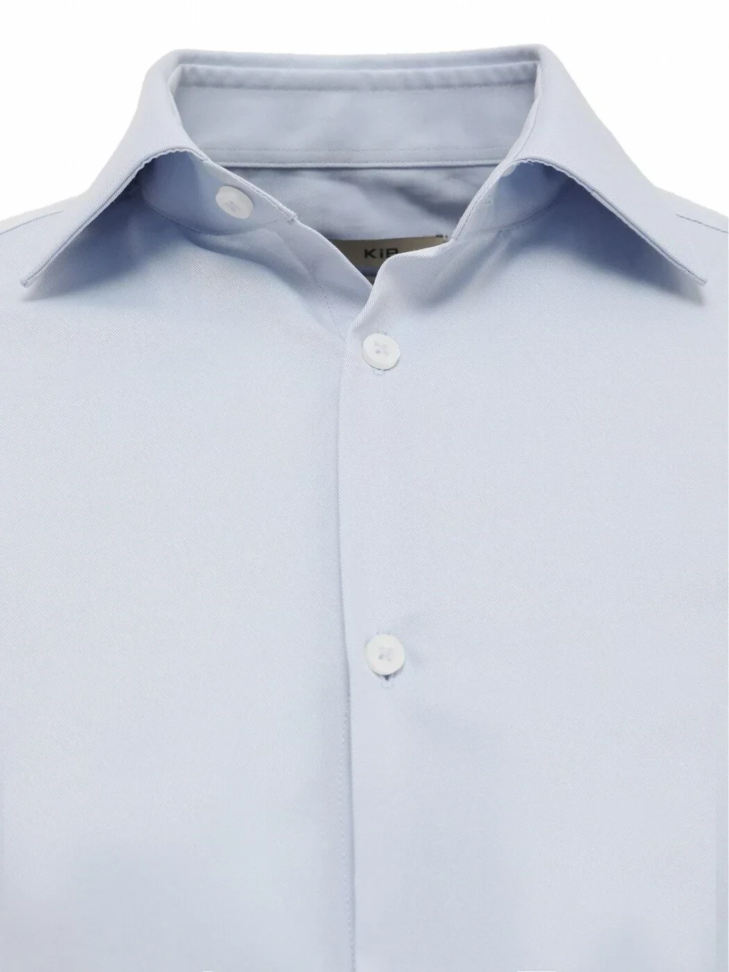 Açık Mavi Düz Slim Fit Dokuma Klasik Pamuk Karışımlı Gömlek - 2
