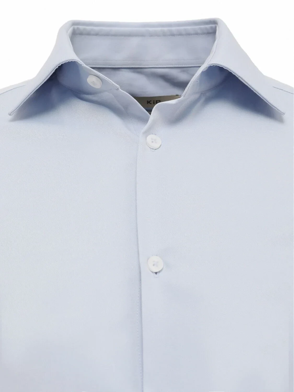 Açık Mavi Düz Slim Fit Dokuma Klasik Pamuk Karışımlı Gömlek - 2