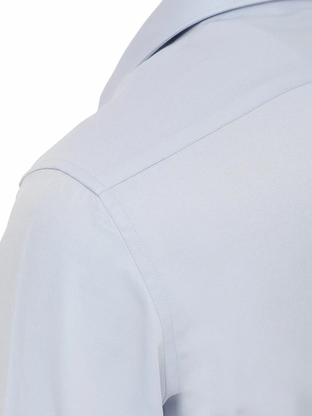 Açık Mavi Düz Slim Fit Dokuma Klasik Pamuk Karışımlı Gömlek - 3