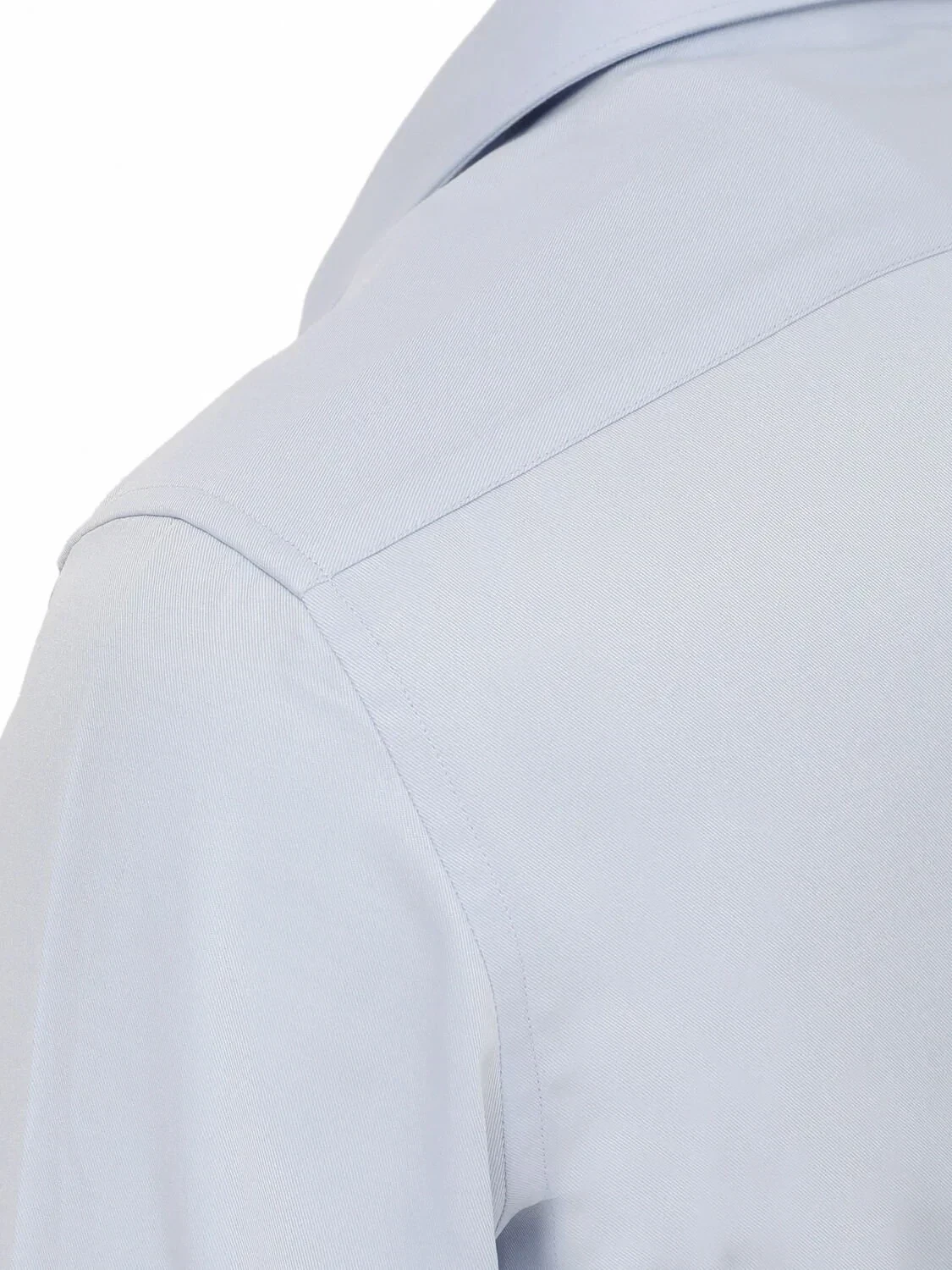 Açık Mavi Düz Slim Fit Dokuma Klasik Pamuk Karışımlı Gömlek - 3