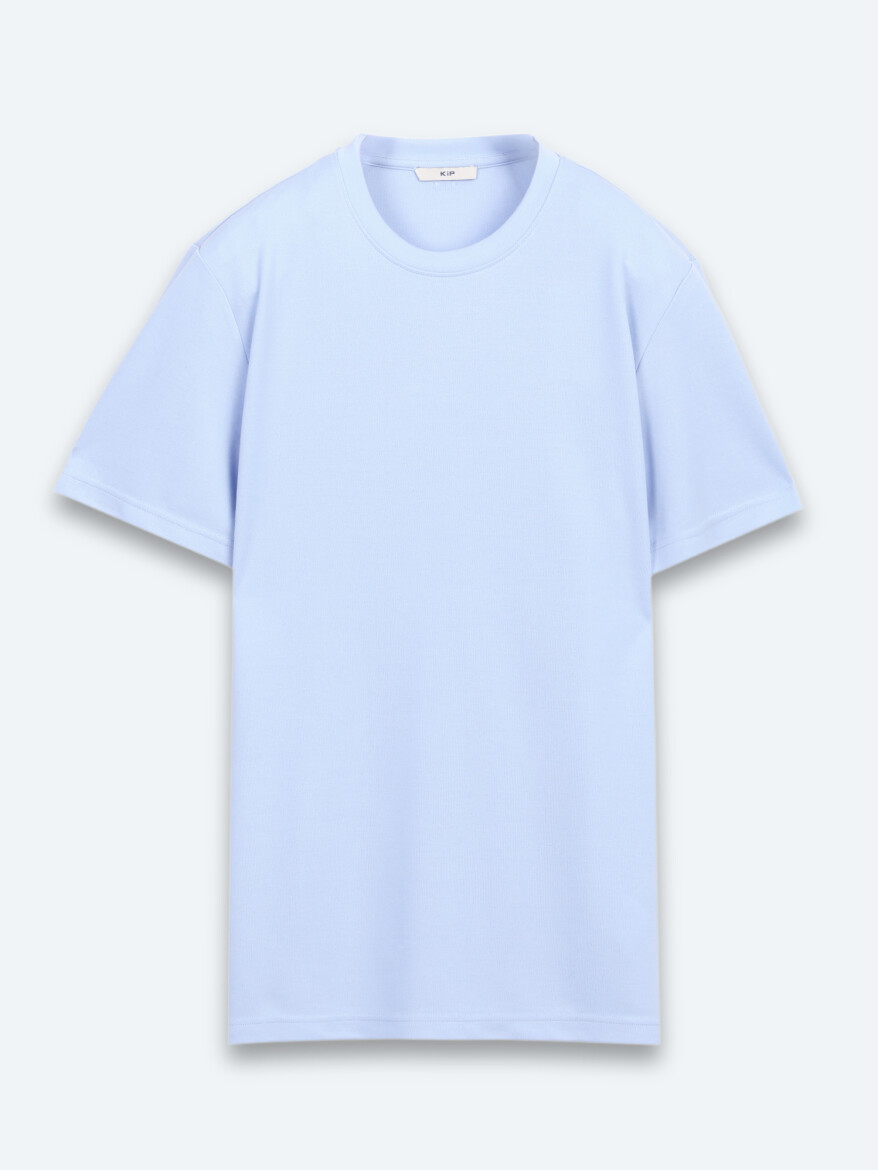 Açık Mavi Düz T-Shirt - 6
