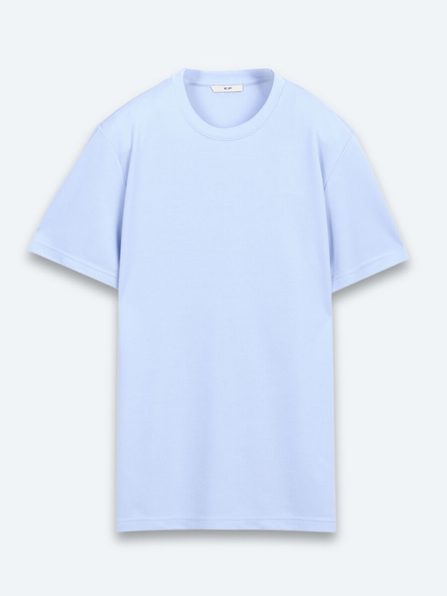 Açık Mavi Düz T-Shirt - 6