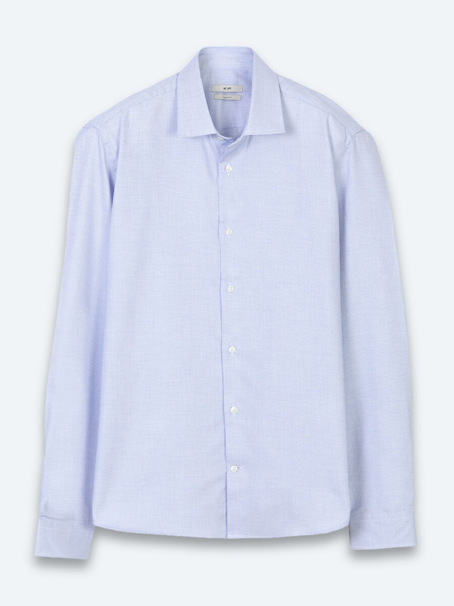 Açık Mavi Mikro Regular Fit Uzun Dokuma Casual %100 Pamuk Gömlek - 6