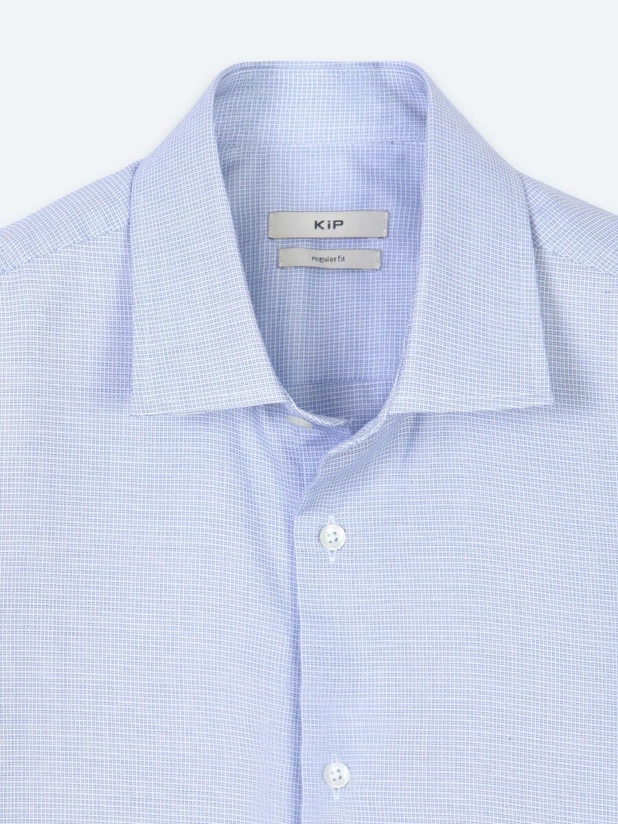 Açık Mavi Mikro Regular Fit Uzun Dokuma Casual %100 Pamuk Gömlek - 7