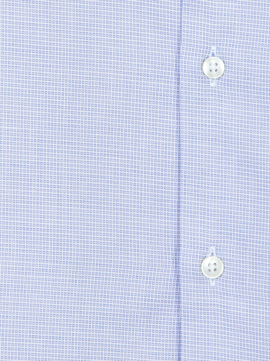 Açık Mavi Mikro Regular Fit Uzun Dokuma Casual %100 Pamuk Gömlek - 9