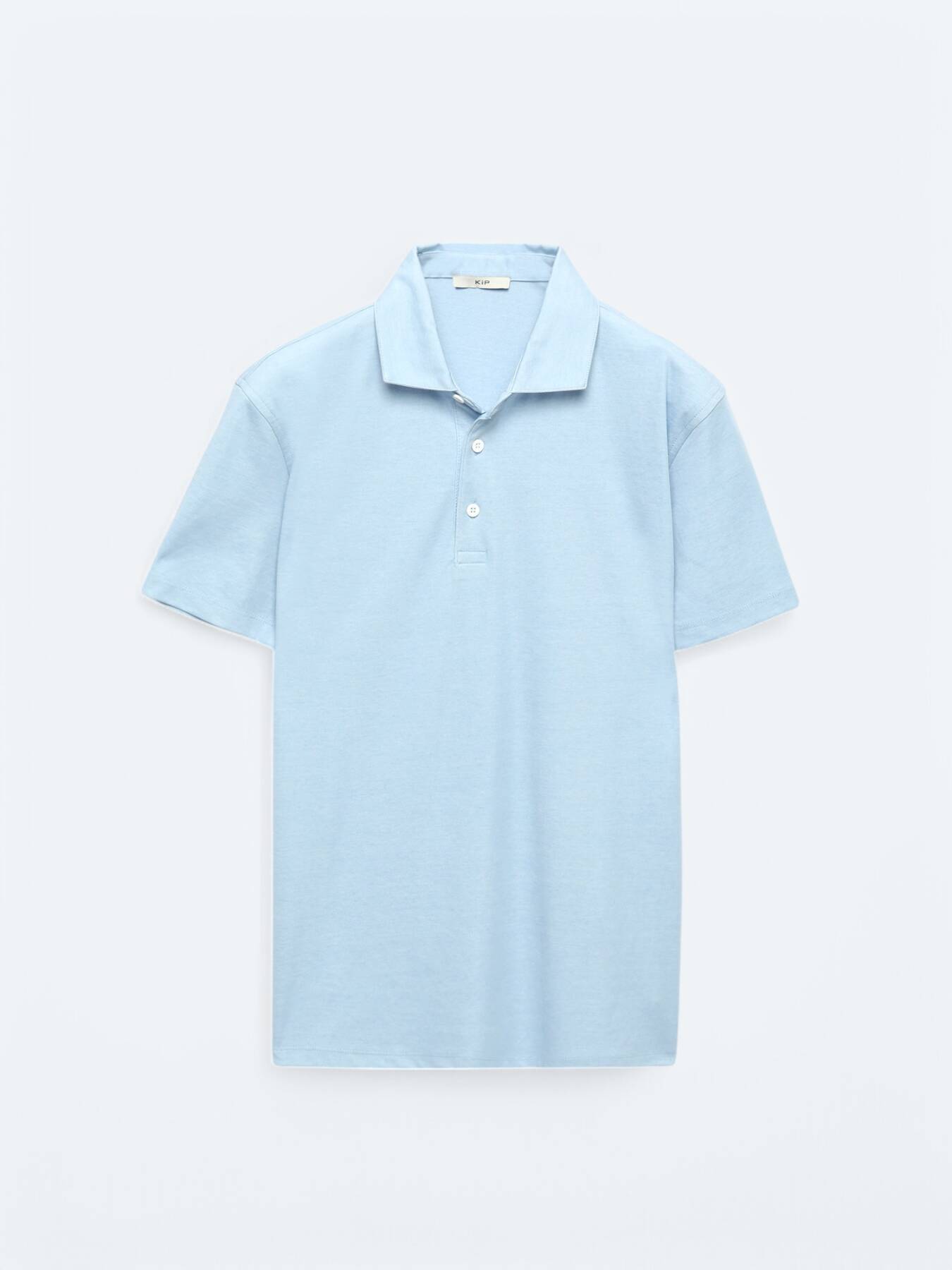 Açık Mavi Polo Yaka Pamuk Karışımlı T-Shirt