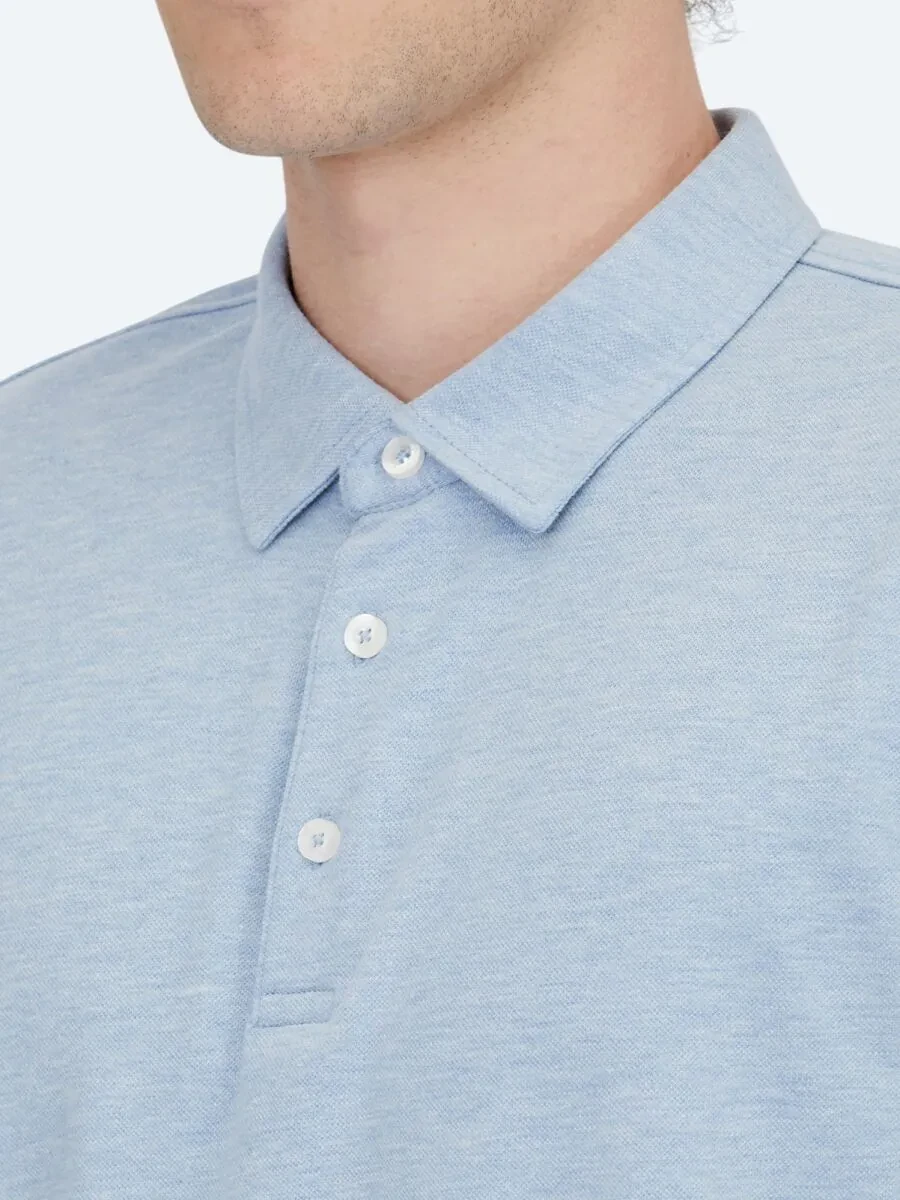 Açık Mavi Polo Yaka Pamuk Karışımlı T-Shirt - 4