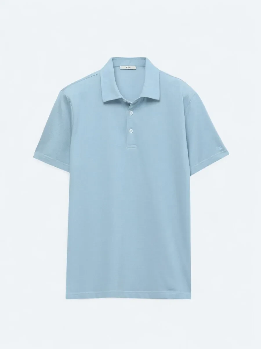 Açık Mavi Polo Yaka Pamuk Karışımlı T-Shirt - 6