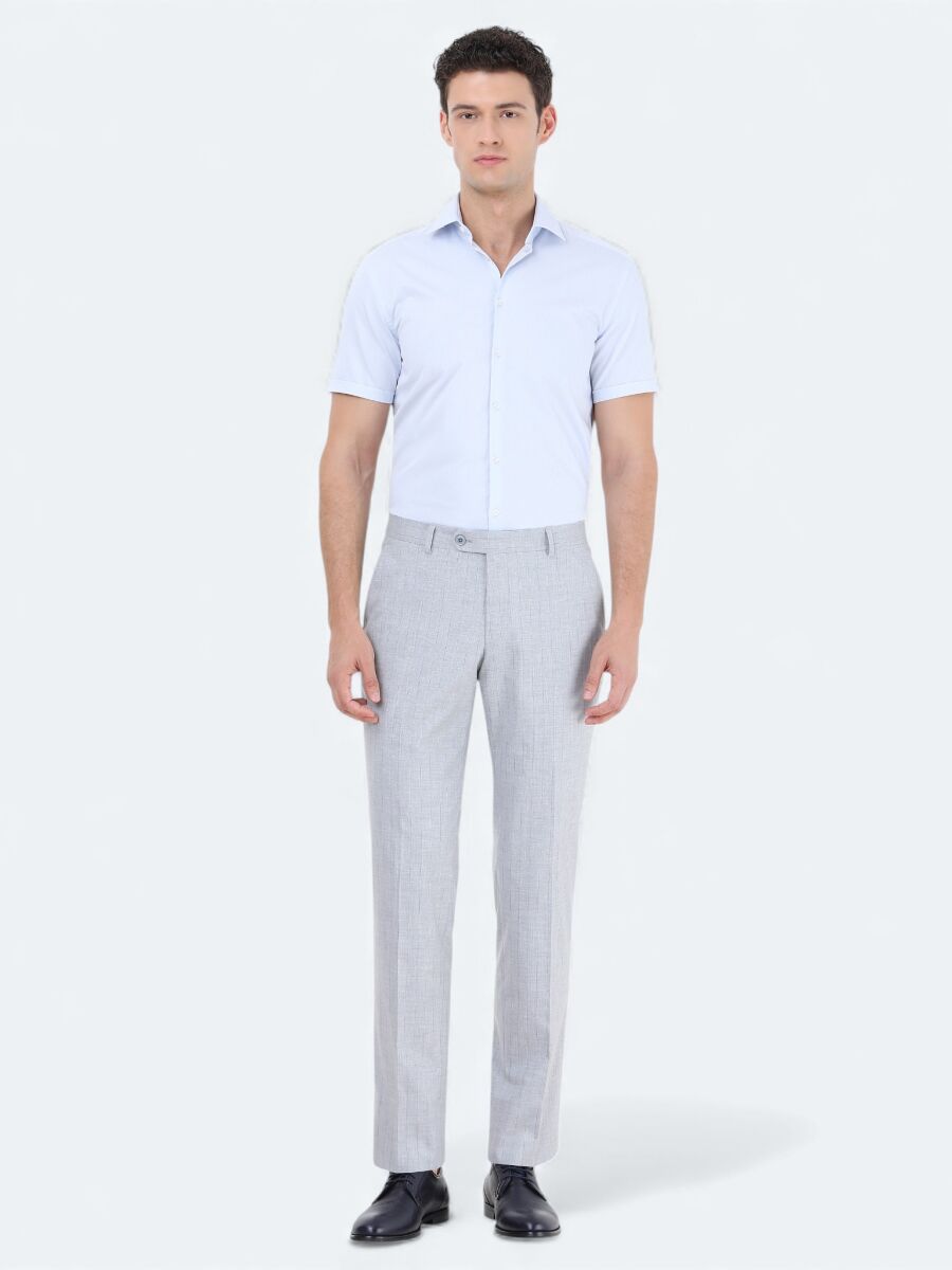 Açık Mavi Regular Fit Dokuma Klasik Pamuk Karışımlı Gömlek - 2