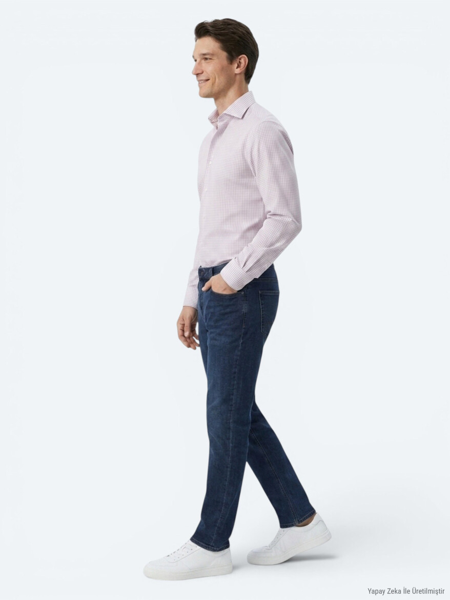 Açık Mavi Regular Fit Uzun Casual Gömlek - 3