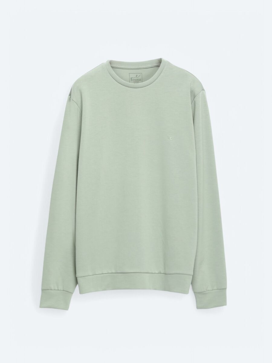 Açık Yeşil Bisiklet Yaka Sweatshırt - 7