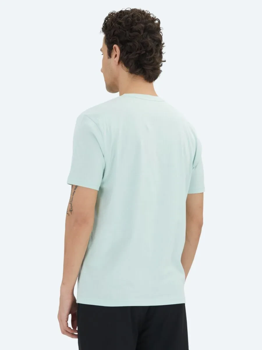 Açık Yeşil Düz Bisiklet Yaka %100 Pamuk T-Shirt - 5