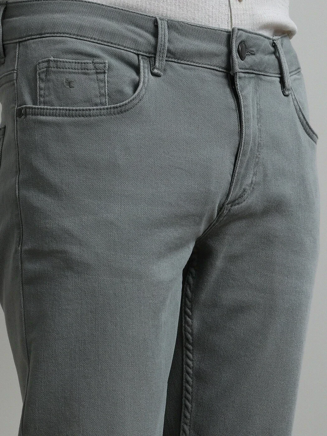 Açık Yeşil Slim Fit Denim Pamuk Karışımlı Pantolon - 4