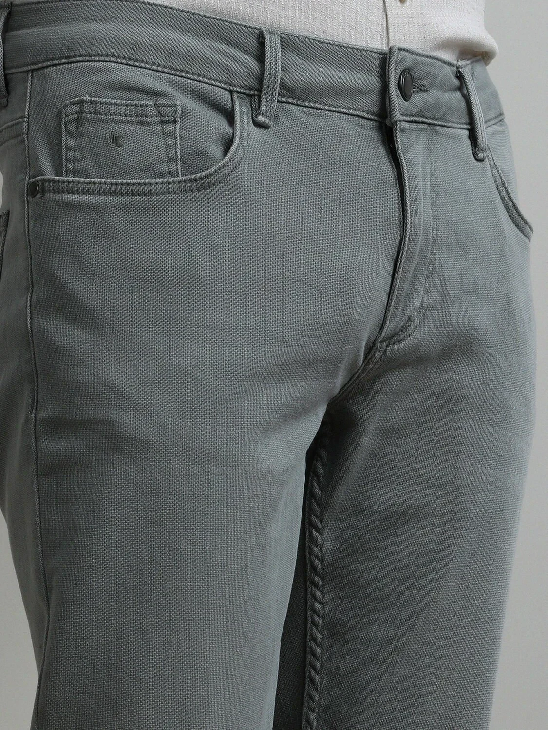 Açık Yeşil Slim Fit Denim Pamuk Karışımlı Pantolon - 4