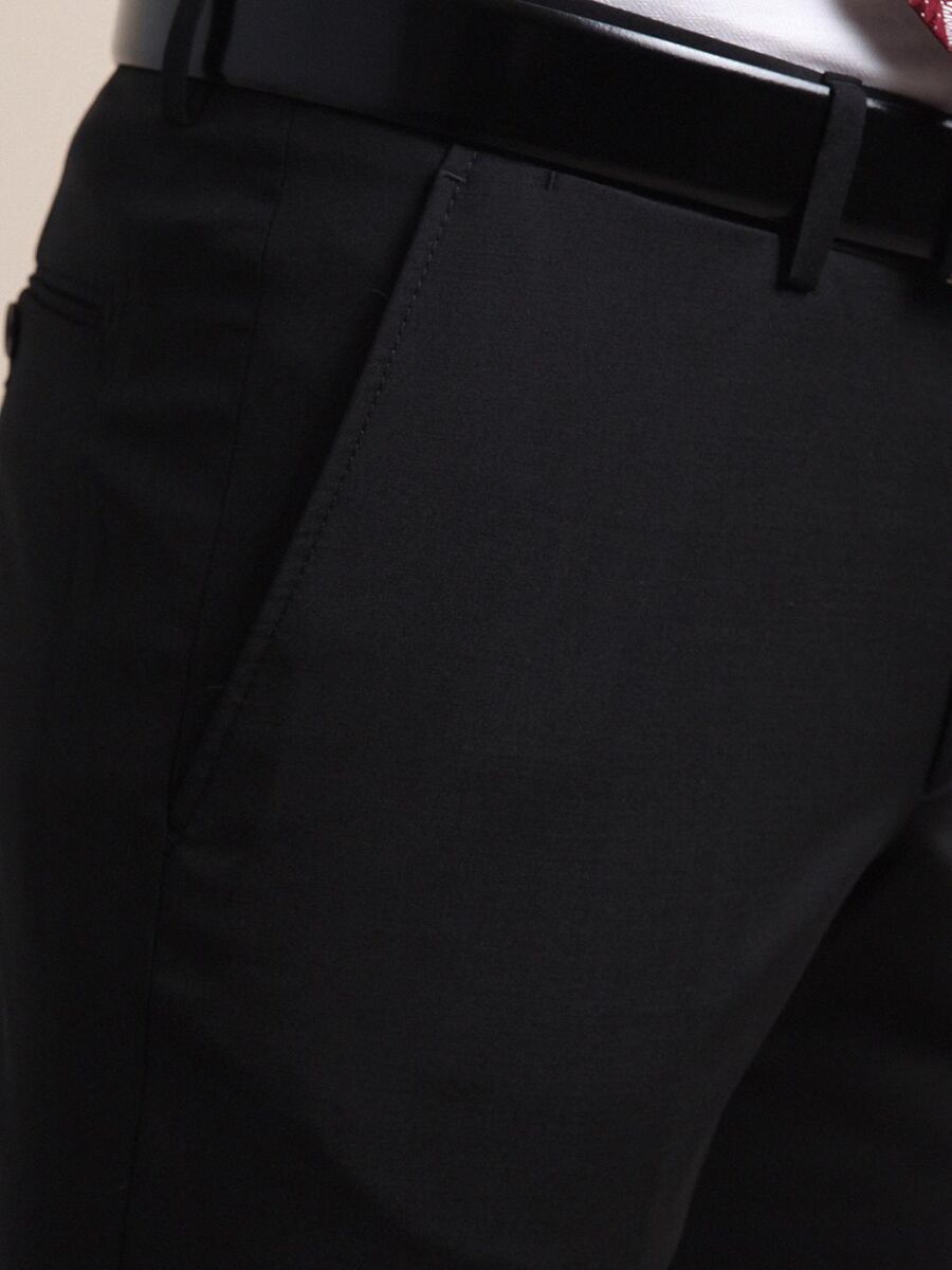 Antrasit Dokuma Fitted Fit Klasik Yün Karışımlı Pantolon - 3