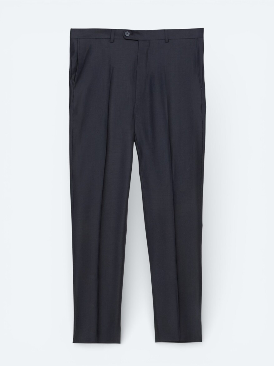 Antrasit Dokuma Fitted Fit Klasik Yün Karışımlı Pantolon - 5