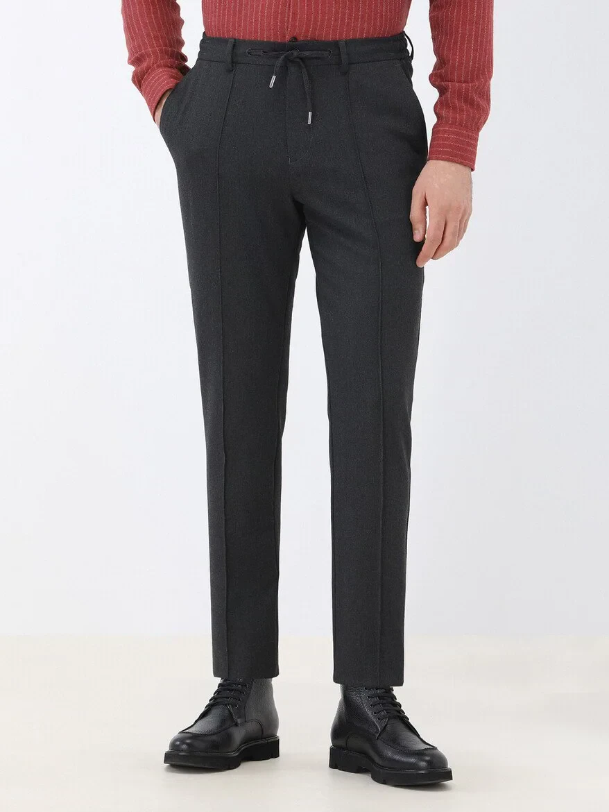 Antrasit Dokuma Jogging Fit Casual Pantolon - 1
