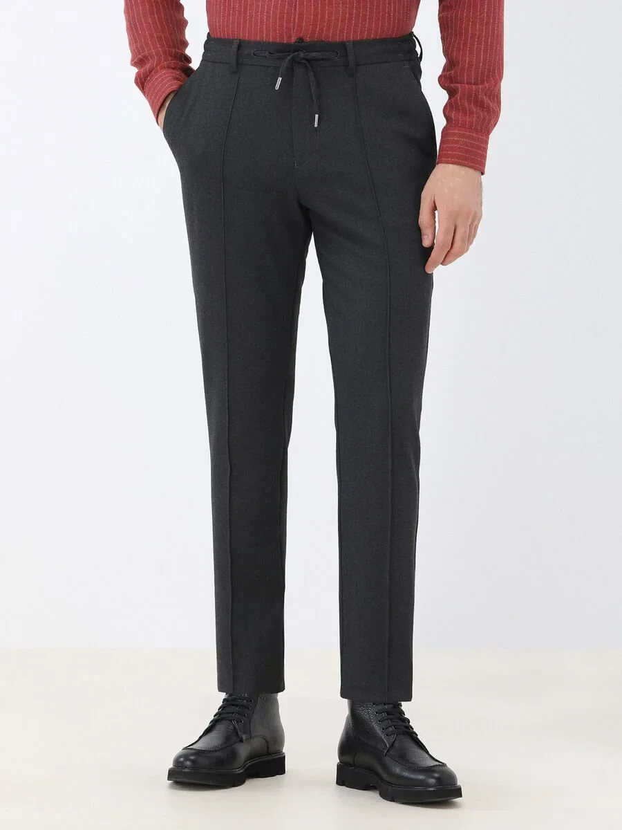 Antrasit Dokuma Jogging Fit Casual Pantolon - 1